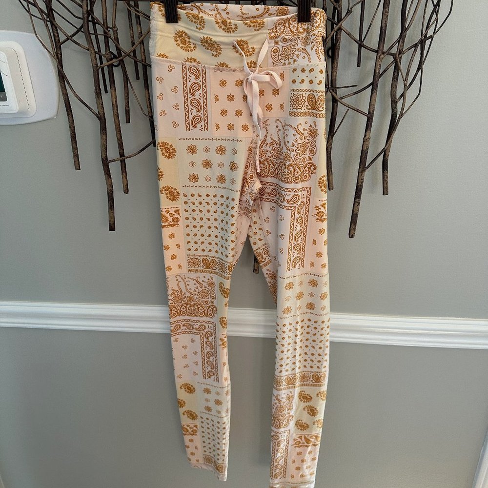 Yellow Leggings, Paisley Leggings, The Upside